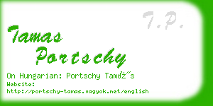 tamas portschy business card